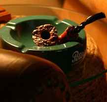 Pipe sitting in Meduros ashtray